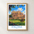 Palma Cathedral across Parc de la Mar bordered print styled in Front oak frame - corrected opening; frame and props not included