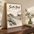 Scotts Bluff from the Oregon Trail full-bleed print styled in Original angled oak-console; frame and props not included