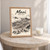 Haleakala summit crater full-bleed print styled in Oak frame / bedside table; frame and props not included