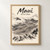 Haleakala summit crater full-bleed print styled in Front oak frame - corrected opening; frame and props not included