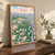 Dakar city view full-bleed print styled in Original angled oak-console; frame and props not included