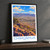 Chihuahua city view bordered print styled in Black frame / charcoal wall; frame and props not included