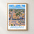 Aracaju city view bordered print styled in Front oak frame - corrected opening; frame and props not included