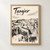 Tangier city view full-bleed print styled in Front oak frame - corrected opening; frame and props not included