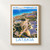 Latakia city view bordered print styled in Front oak frame - corrected opening; frame and props not included