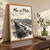 Mar del Plata city view full-bleed print styled in Original angled oak-console; frame and props not included
