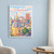 San Miguel de Tucumán city view full-bleed print styled in White frame / blue sitting room; frame and props not included