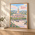 Tbilisi city view full-bleed print styled in Light oak-console; frame and props not included