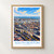 South Boston city view bordered print styled in Front oak frame - corrected opening; frame and props not included