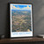 San Antonio city view bordered print styled in Black frame / charcoal wall; frame and props not included