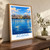 Adana city view bordered print styled in Original angled oak-console; frame and props not included