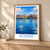 Adana city view bordered print styled in Light oak-console; frame and props not included