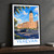 Yerevan city view bordered print styled in Black frame / charcoal wall; frame and props not included