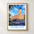 Yerevan city view bordered print styled in Front oak frame - corrected opening; frame and props not included