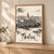Tbilisi city view full-bleed print styled in Light oak-console; frame and props not included