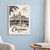 Chisinau city view full-bleed print styled in White frame / blue sitting room; frame and props not included