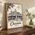 Chisinau city view full-bleed print styled in Original angled oak-console; frame and props not included