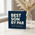 Funny Son Birthday Card - Best Son By Par - Golf Pun Typography - For Golf-Loving - Happy Birthday Card from Mum, Dad or Family