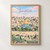 Jerusalem city view full-bleed print styled in Front oak frame - corrected opening; frame and props not included