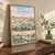 Jerusalem city view full-bleed print styled in Original angled oak-console; frame and props not included