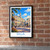 Riga city view bordered print styled in Black frame / exposed brick; frame and props not included