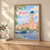 Yerevan city view full-bleed print styled in Light oak-console; frame and props not included