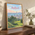 Auckland city view full-bleed print styled in Original angled oak-console; frame and props not included