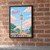 Bouaké city view full-bleed print styled in Black frame / exposed brick; frame and props not included