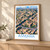Asmara city view bordered print styled in Light oak-console; frame and props not included