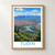 Turin city view bordered print styled in Front oak frame - corrected opening; frame and props not included
