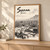 Sanaa city view full-bleed print styled in Light oak-console; frame and props not included