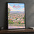 Morelia city view full-bleed print styled in Black frame / charcoal wall; frame and props not included