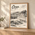 Oran city view full-bleed print styled in Light oak-console; frame and props not included