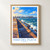 Mar del Plata city view bordered print styled in Front oak frame - corrected opening; frame and props not included