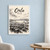 Oslo city view full-bleed print styled in White frame / blue sitting room; frame and props not included