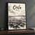 Oslo city view full-bleed print styled in Black frame / charcoal wall; frame and props not included