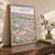 Adelaide city view full-bleed print styled in Original angled oak-console; frame and props not included