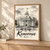 Kemerovo city view full-bleed print styled in Light oak-console; frame and props not included
