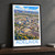 Adelaide city view bordered print styled in Black frame / charcoal wall; frame and props not included
