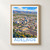 Adelaide city view bordered print styled in Front oak frame - corrected opening; frame and props not included