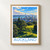 Auckland city view bordered print styled in Front oak frame - corrected opening; frame and props not included