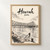 Howrah city view full-bleed print styled in Front oak frame - corrected opening; frame and props not included