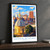 San Miguel de Tucumán city view bordered print styled in Black frame / charcoal wall; frame and props not included