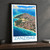 Zanzibar city view bordered print styled in Black frame / charcoal wall; frame and props not included