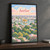 Amritsar city view full-bleed print styled in Black frame / charcoal wall; frame and props not included