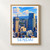 Sendai city view bordered print styled in Front oak frame - corrected opening; frame and props not included