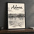 Adana city view full-bleed print styled in Black frame / charcoal wall; frame and props not included