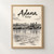 Adana city view full-bleed print styled in Front oak frame - corrected opening; frame and props not included