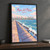 Mar del Plata city view full-bleed print styled in Black frame / charcoal wall; frame and props not included