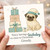 Funny Pug Birthday Card for Christmas Birthdays - Cute Dog with Presents - 'Fancy having a birthday so close to Christmas. Greedy.'